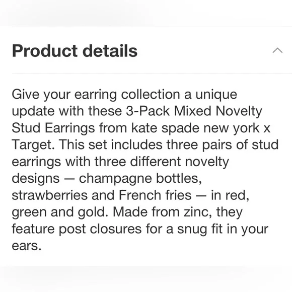 Kate Spade x Target Three Pack Stud Earrings - Picture 5 of 5